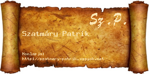Szatmáry Patrik névjegykártya
