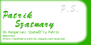 patrik szatmary business card